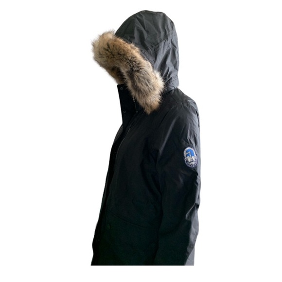 LANDSEND Wm Expedition Down Parka Removable Hood **Brown Faux Fur** -3° to +25° - Picture 2 of 7